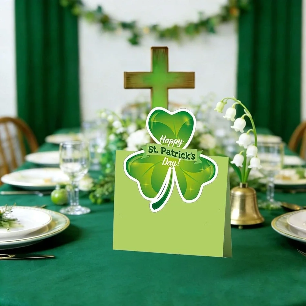 St. Patrick's Day Greeting Cards 12 Pack Green Shamrock Irish St Patrick's